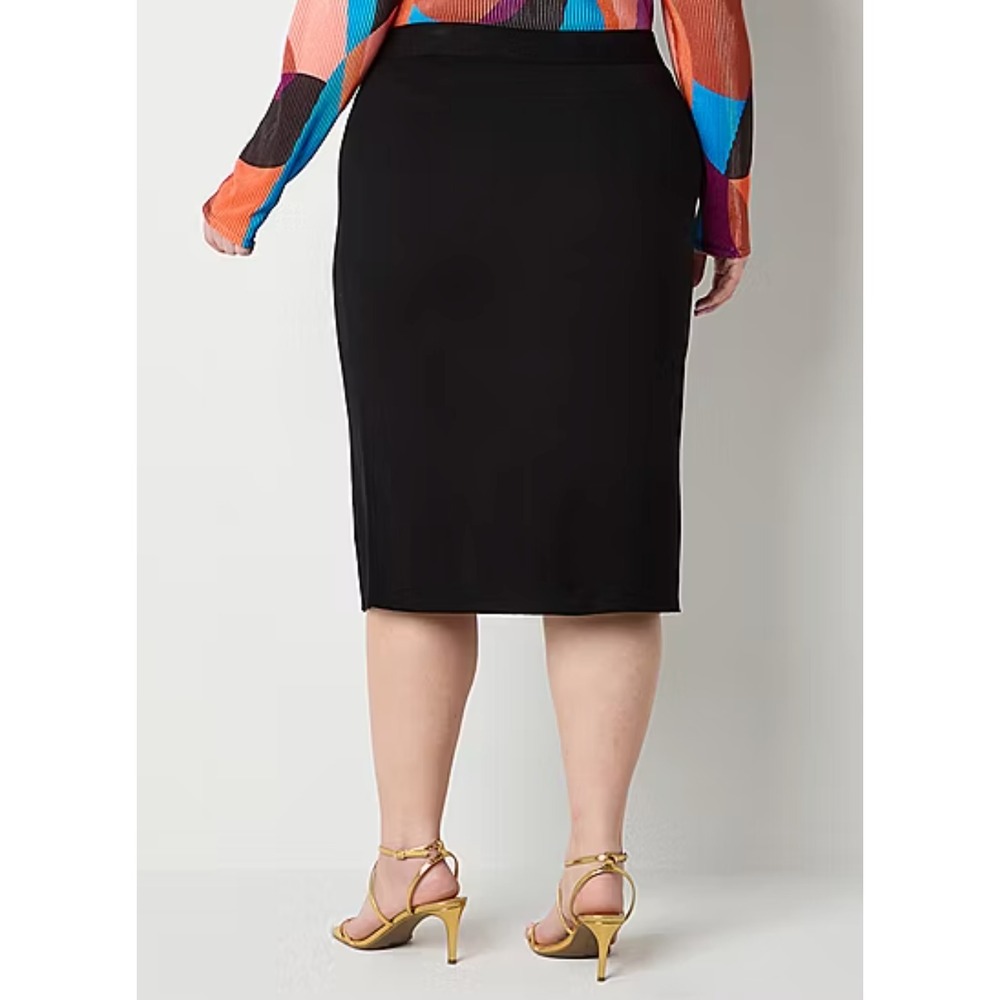 Bold Elements Womens Mid Rise Pencil Skirt Plus Black Size 2X - Picture 9 of 10